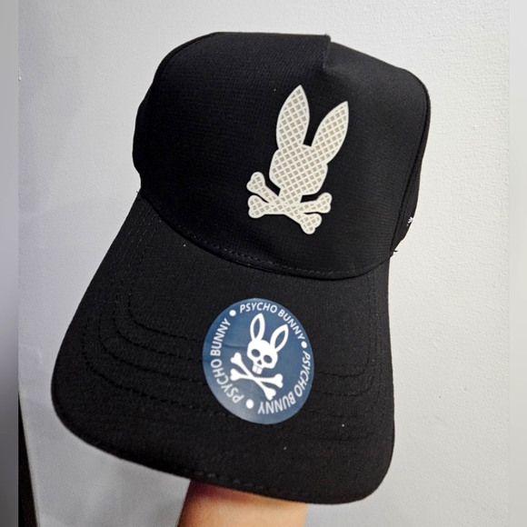 Psycho Bunny Black Cap with Logo - Picture 1 of 4